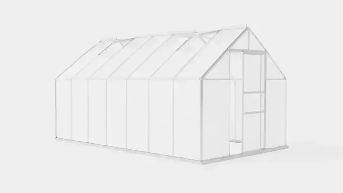 Greenhouse Merkur 11500 Poly ALU Low-poly 3D model Greenhouse Merkur 11500 Poly ALU Low-poly 3D model