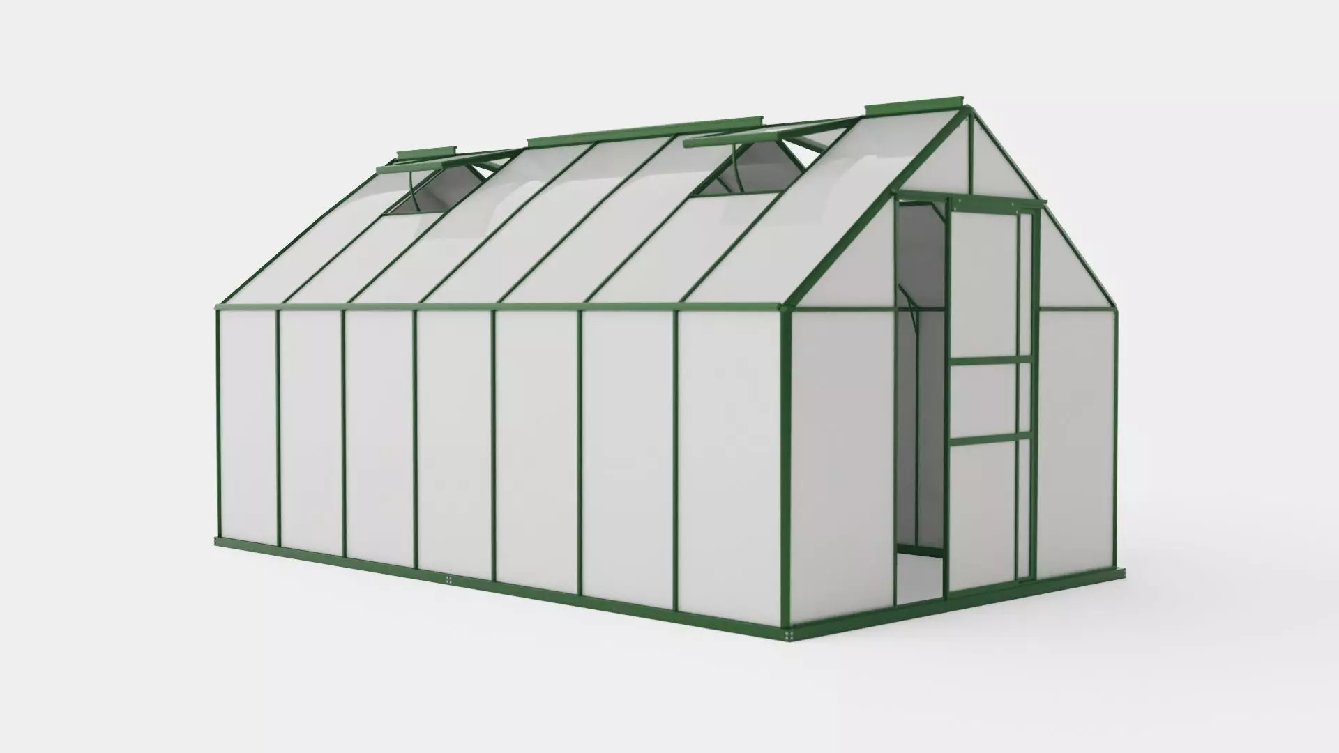 Greenhouse Merkur 11500 Glass Green Low-poly 3D model_0
