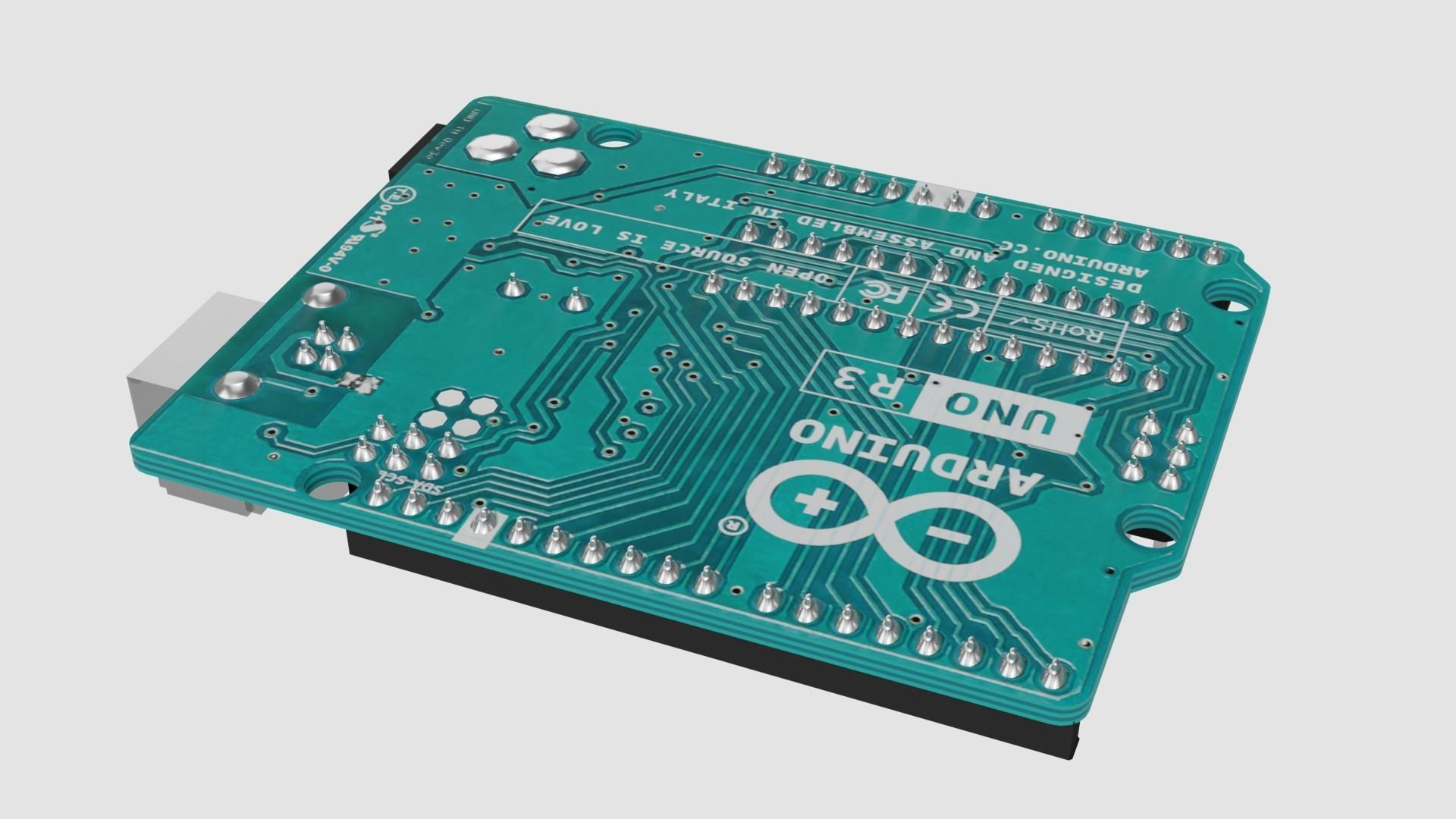Arduino Uno R3 Low-poly 3D model_5
