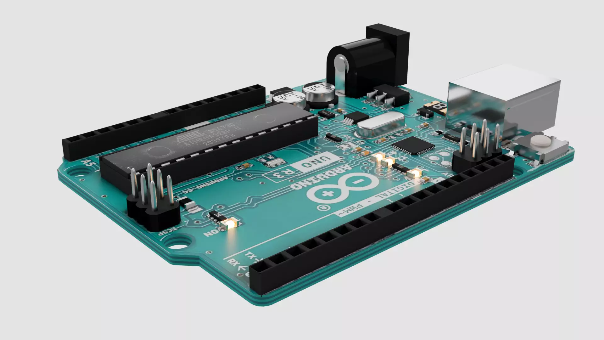 Arduino Uno R3 Low-poly 3D model_0