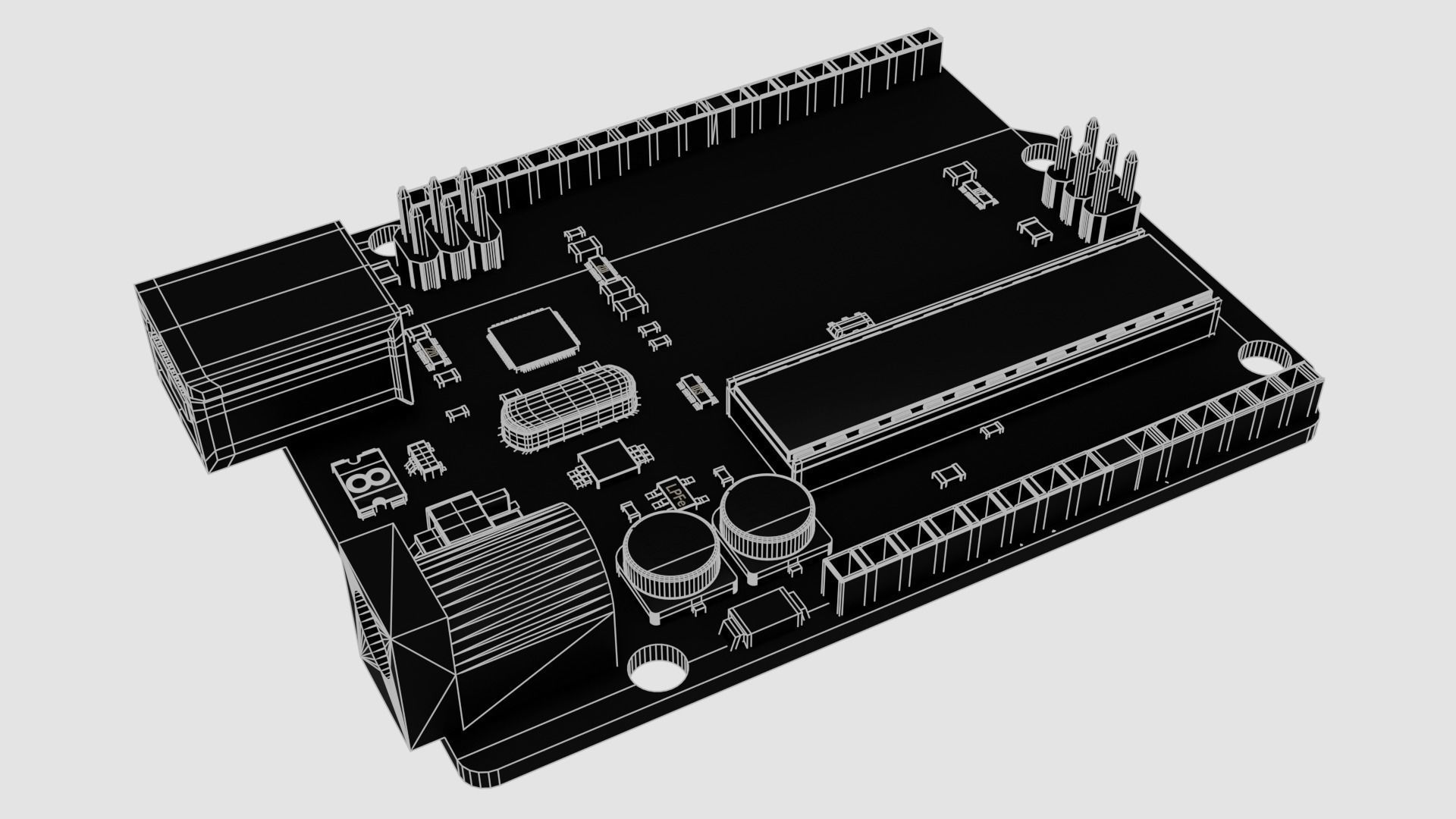 Arduino Uno R3 Low-poly 3D model_14