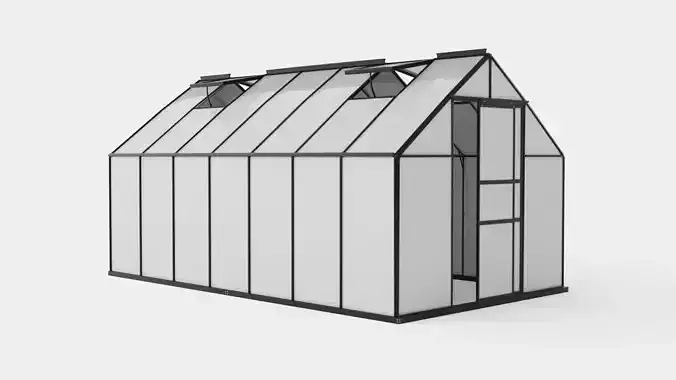 Greenhouse Merkur 11500 Glass Black Low-poly 3D model Greenhouse Merkur 11500 Glass Black Low-poly 3D model