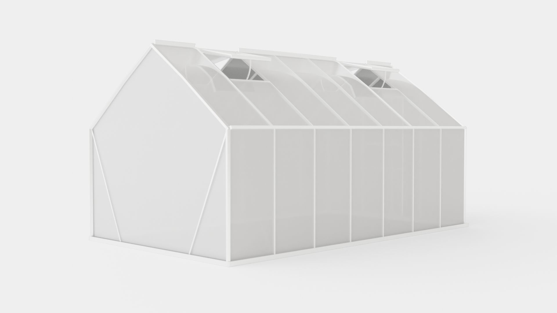 Greenhouse Merkur 11500 Glass ALU Low-poly 3D model_3