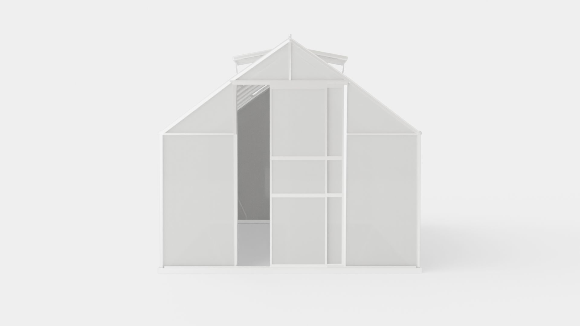 Greenhouse Merkur 11500 Glass ALU Low-poly 3D model_1