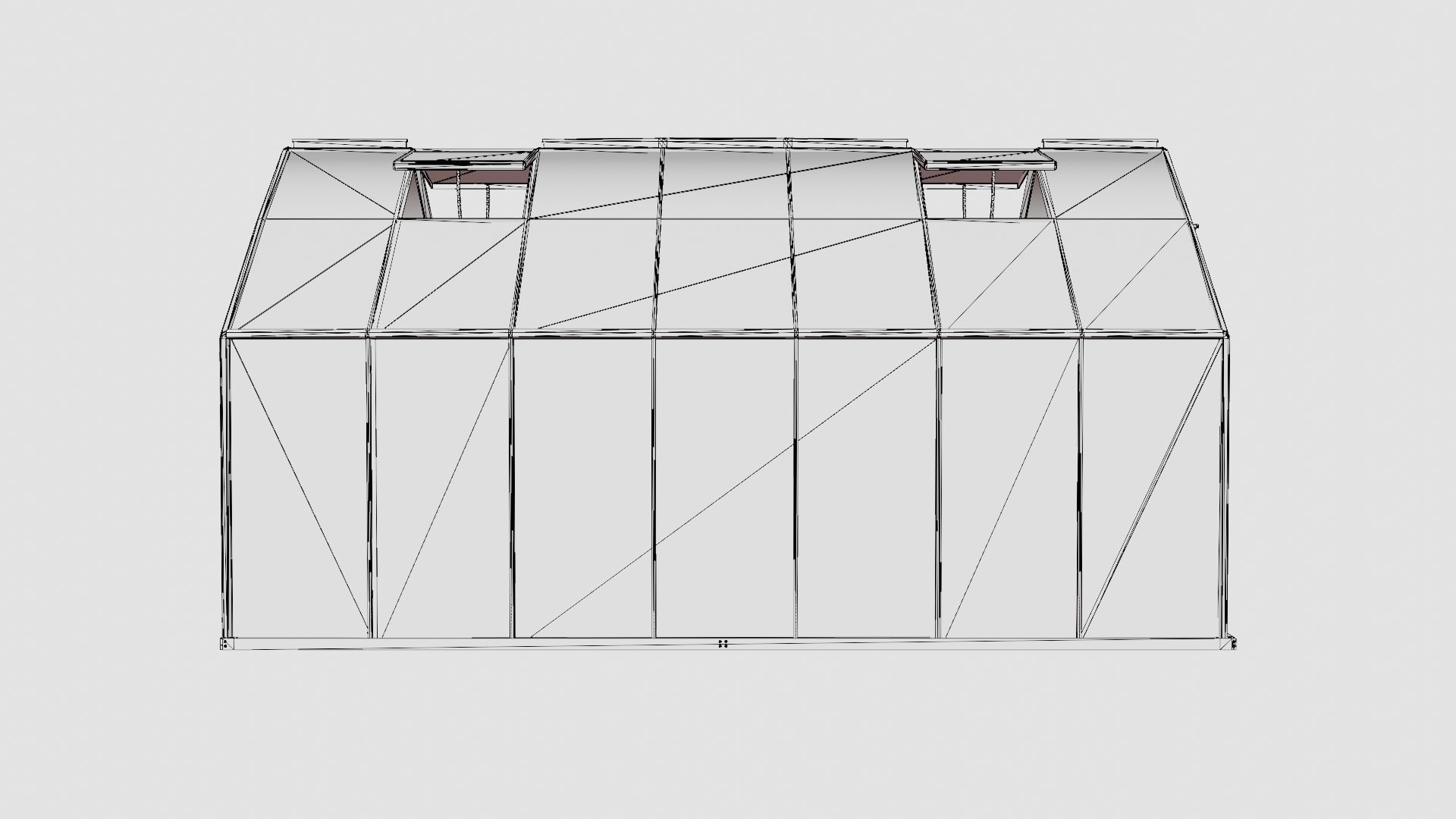 Greenhouse Merkur 11500 Glass ALU Low-poly 3D model_8