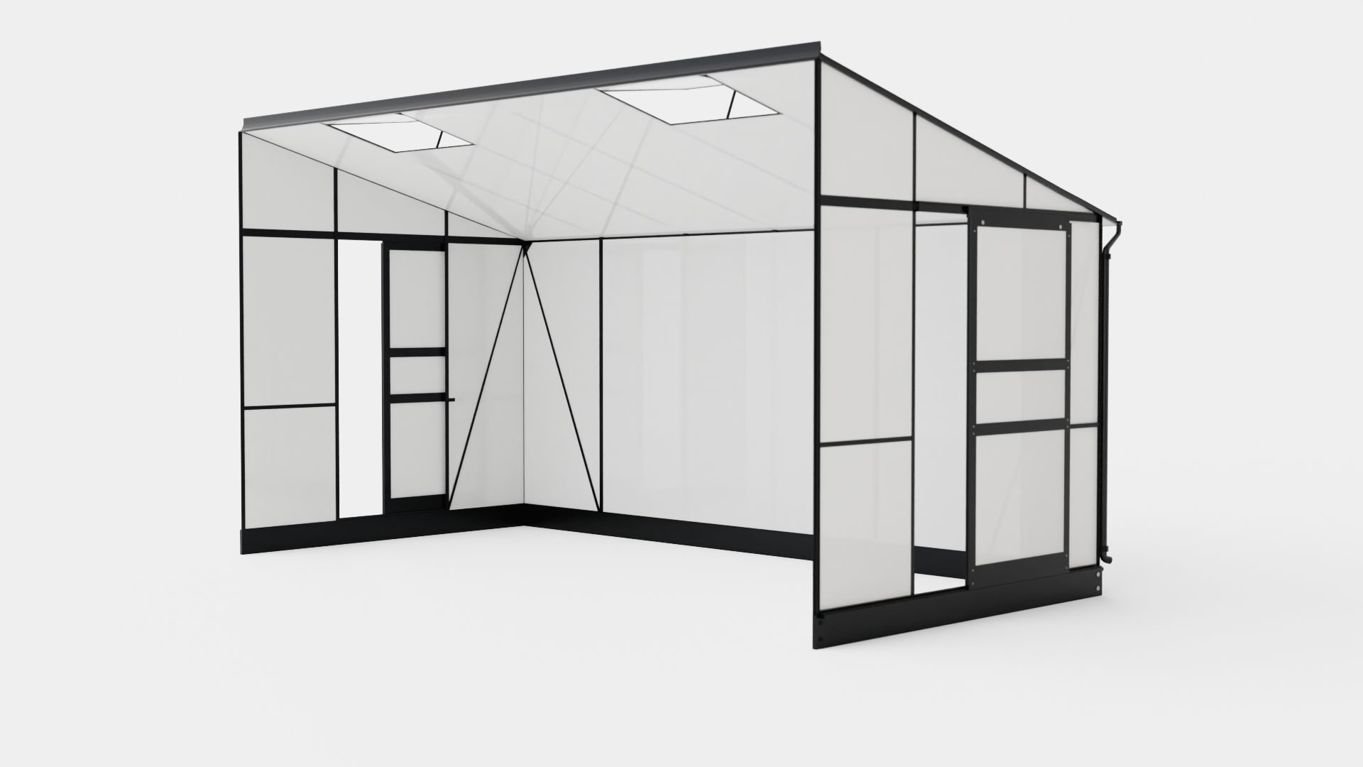 Greenhouse Ida 7800 Poly Black Low-poly 3D model_3