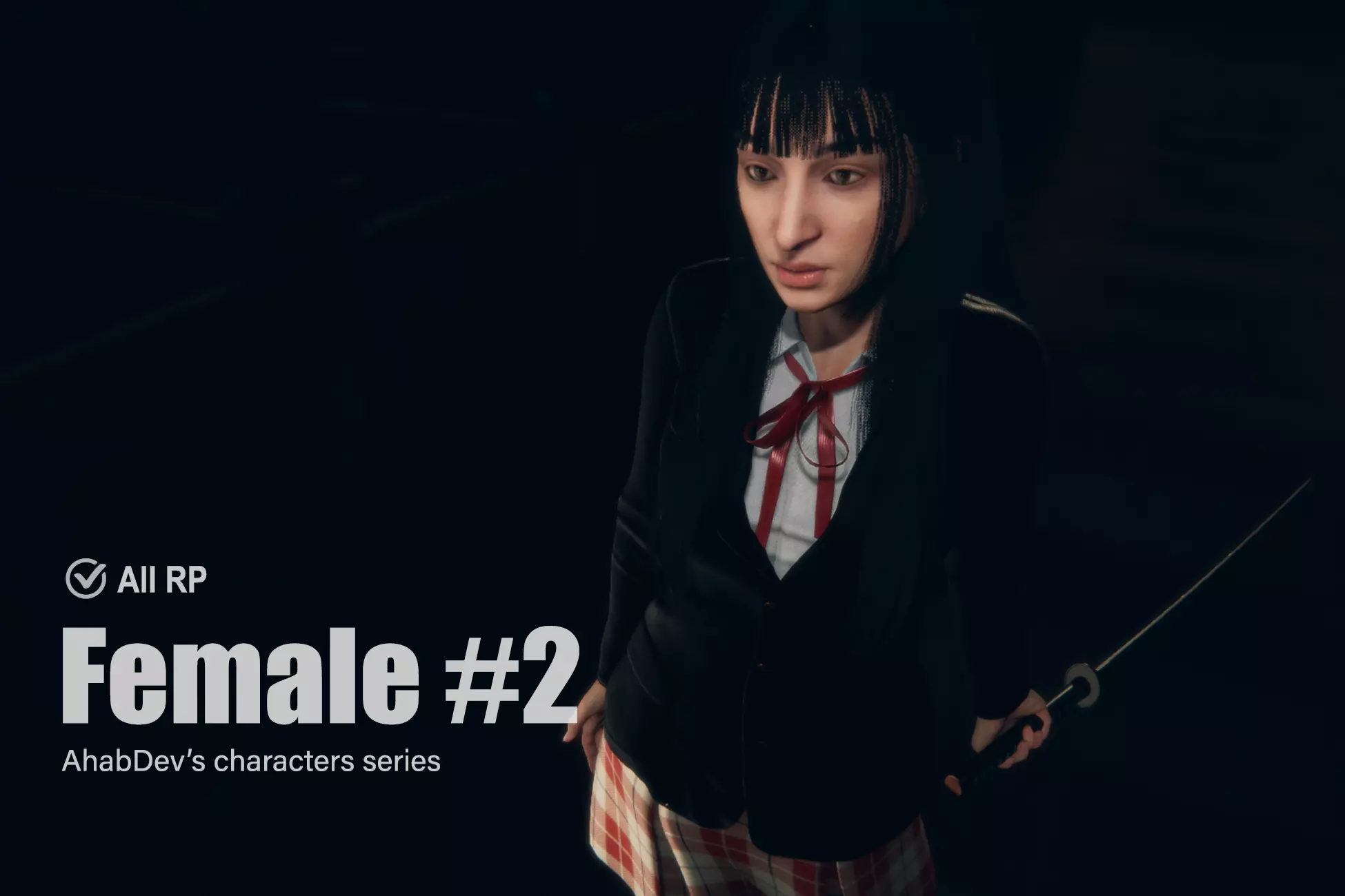 AhabDev Characters Female n2 Low-poly 3D model_0