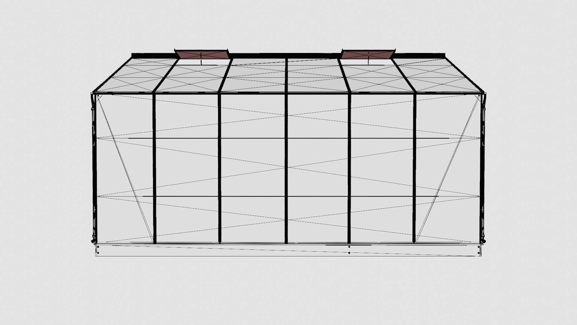 Greenhouse Ida 7800 Glass ALU Low-poly 3D model_6