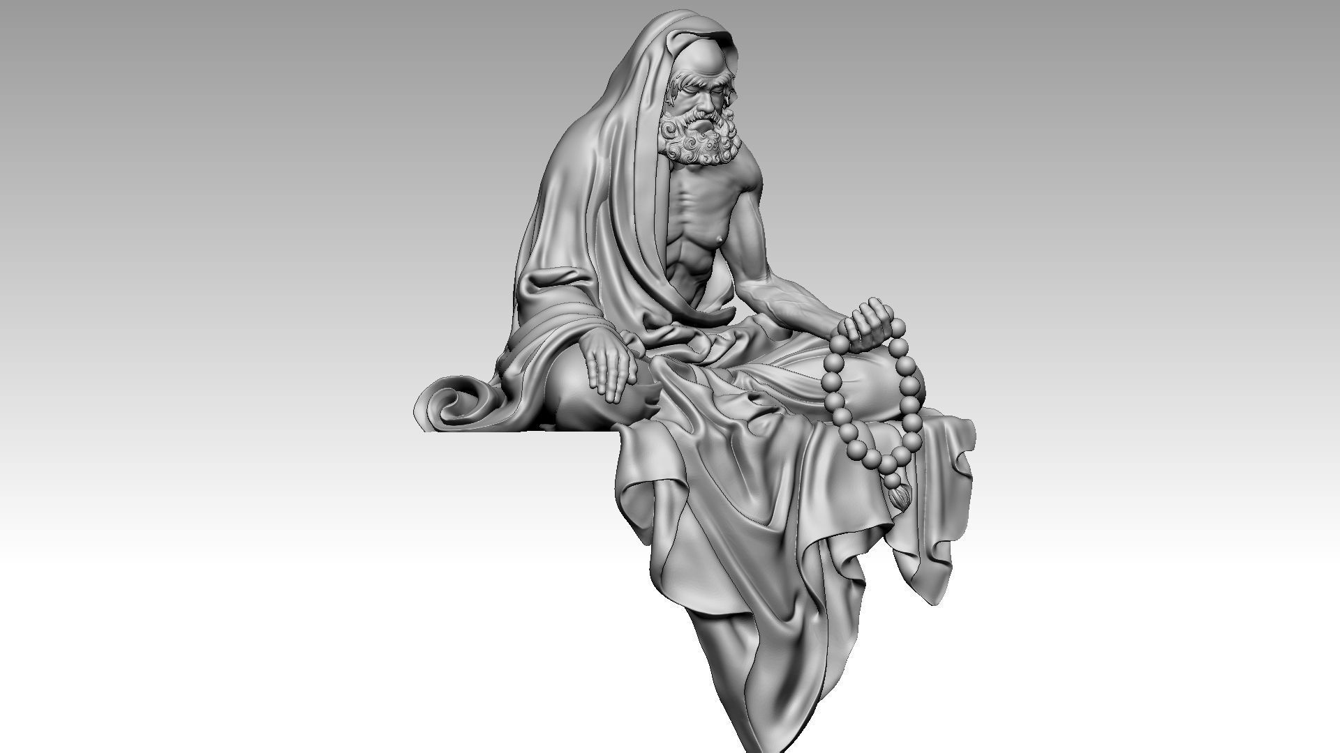 Bodhidharma meditates 2 3D print model_7