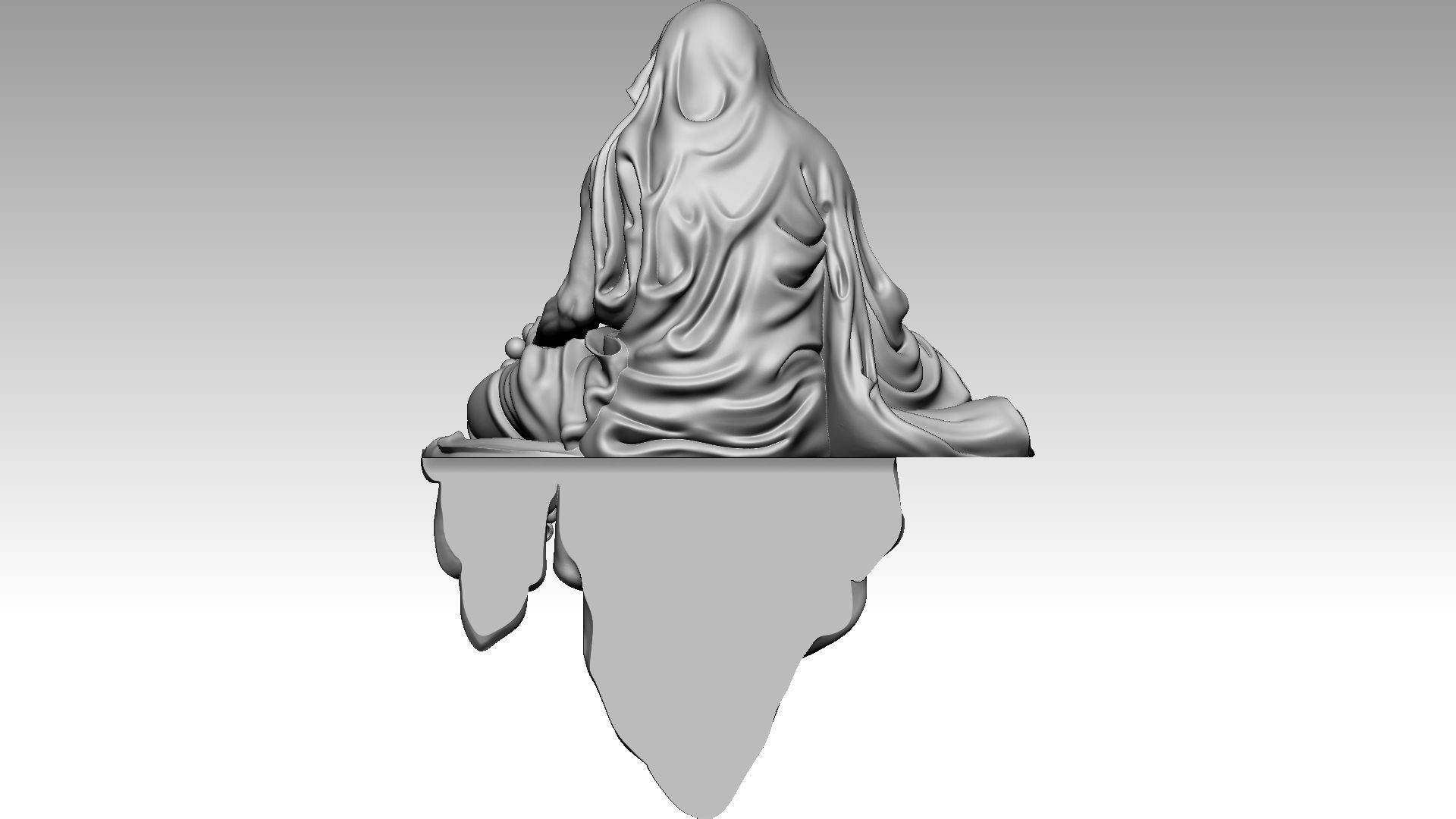 Bodhidharma meditates 2 3D print model_4