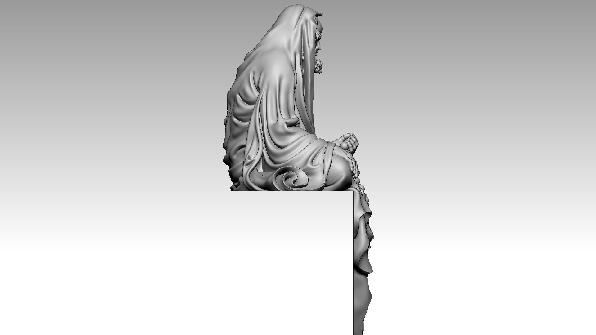 Bodhidharma meditates 2 3D print model_6