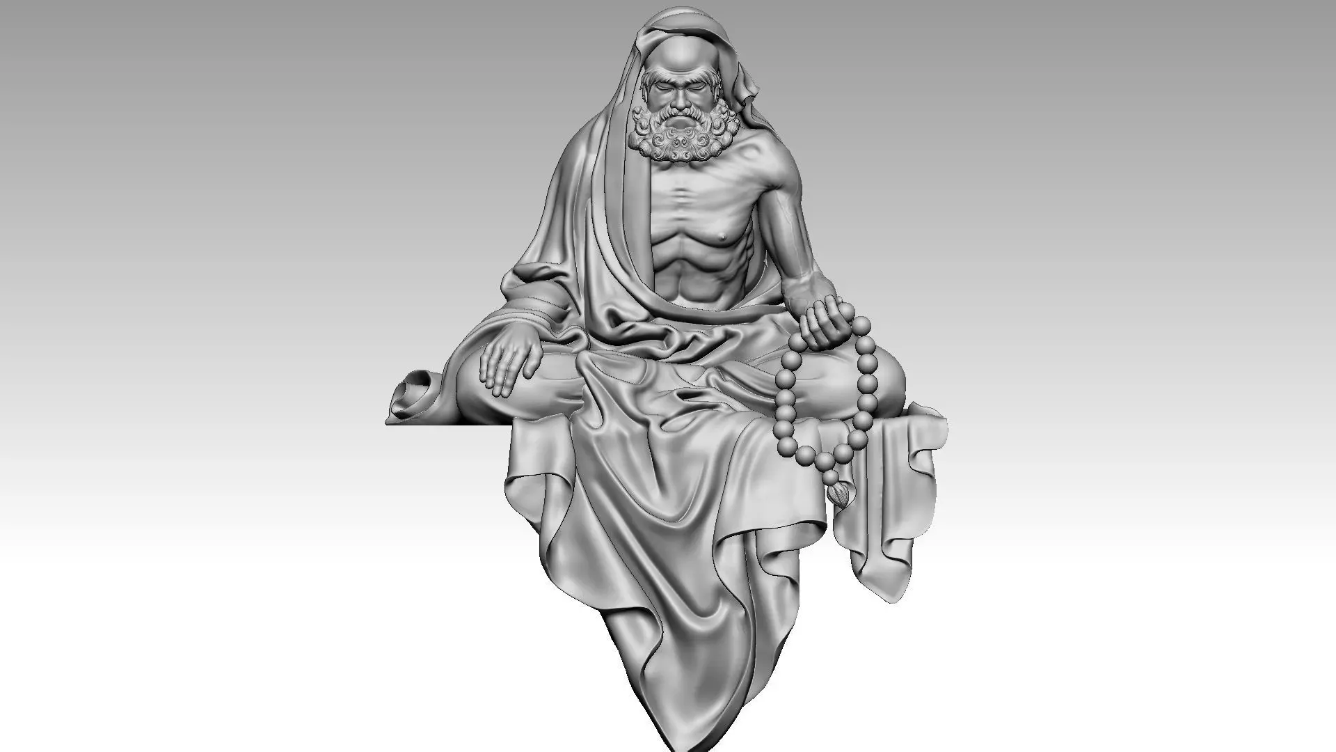 Bodhidharma meditates 2 3D print model_0