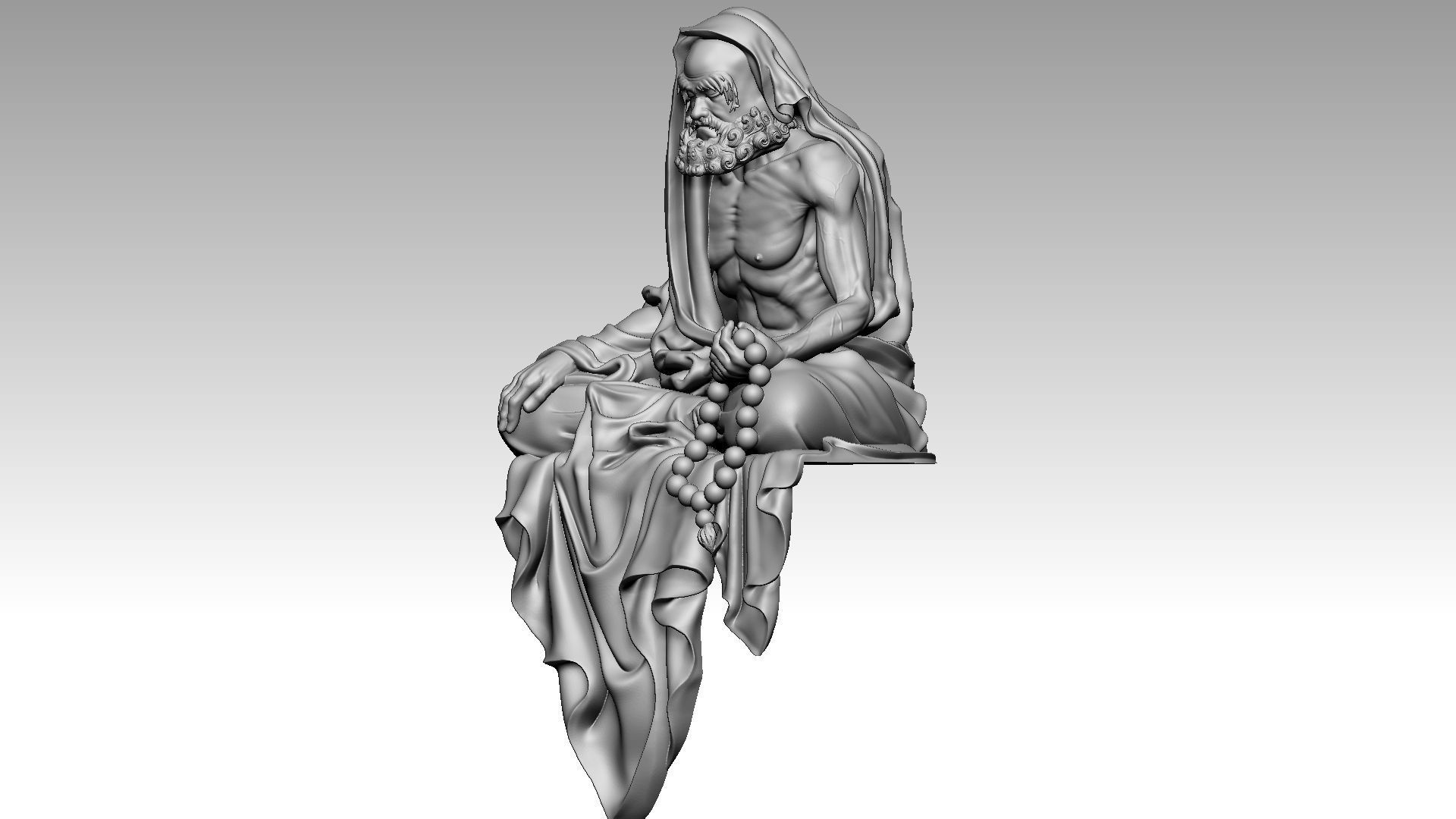 Bodhidharma meditates 2 3D print model_1