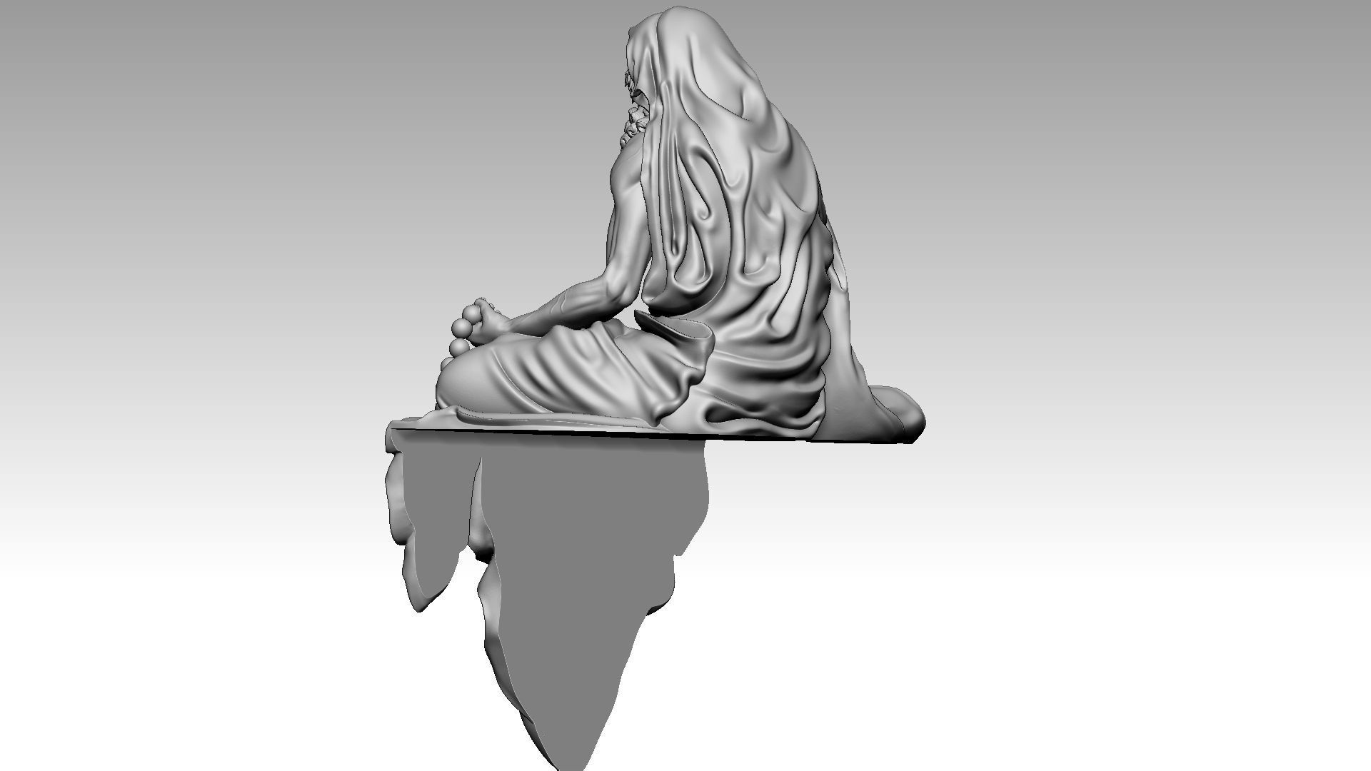 Bodhidharma meditates 2 3D print model_3
