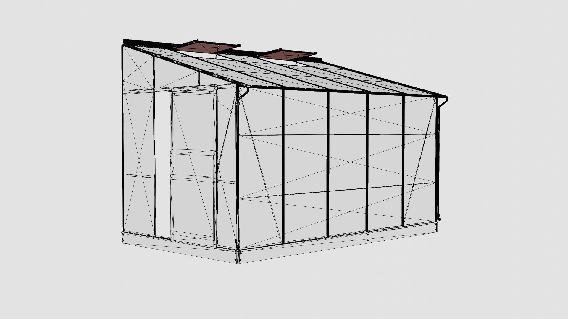 Greenhouse Ida 6500 Poly Black Low-poly 3D model_7