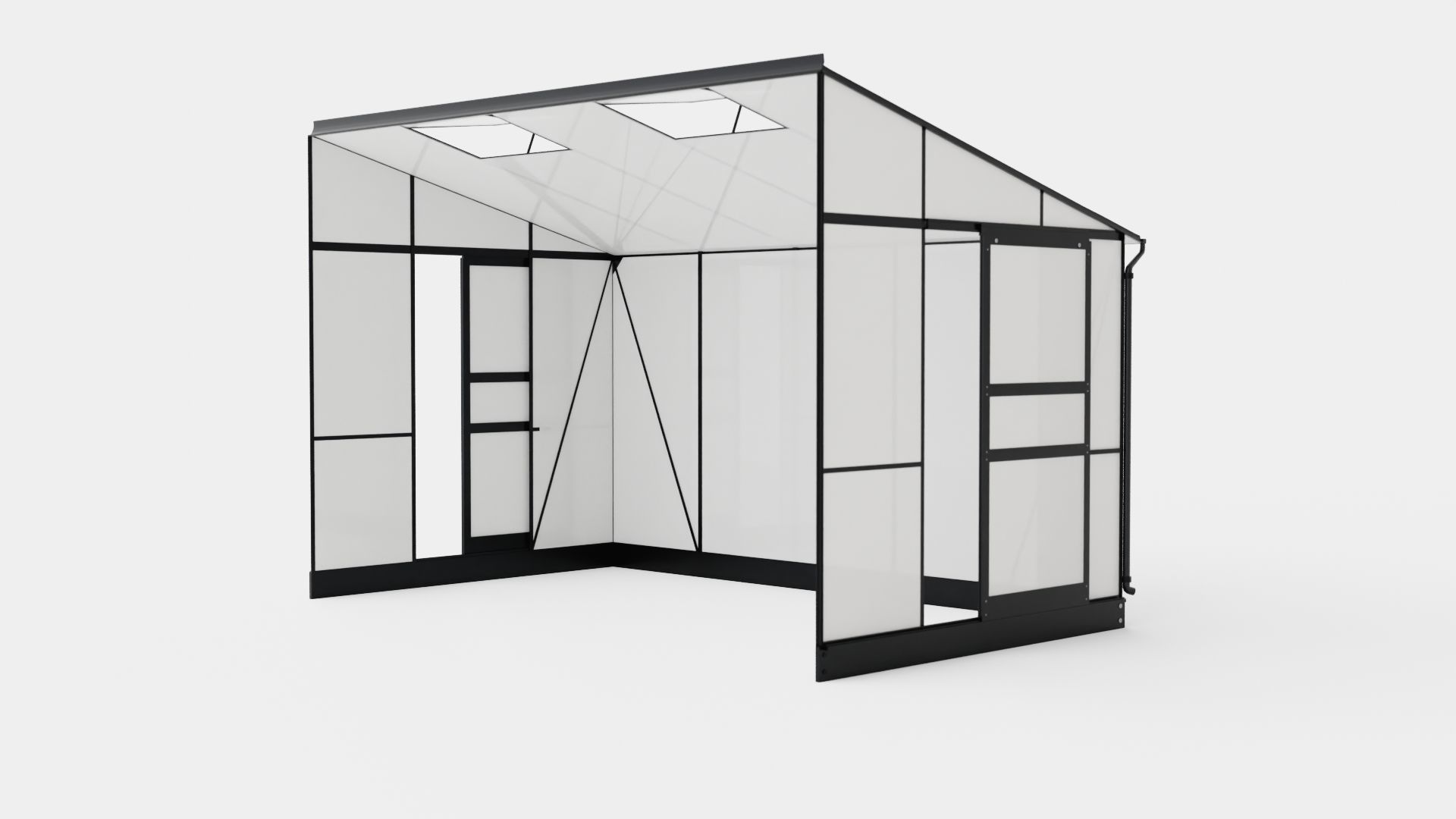 Greenhouse Ida 6500 Poly Black Low-poly 3D model_3