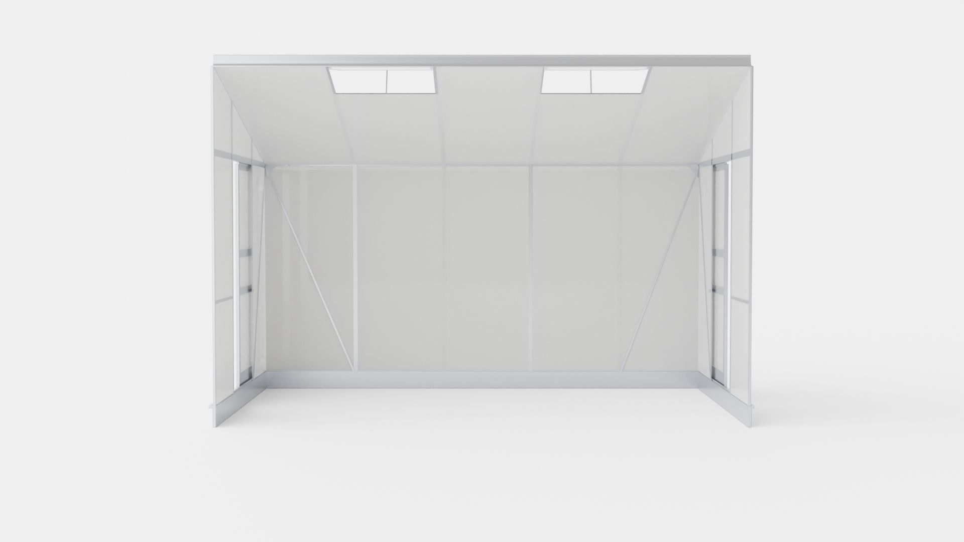 Greenhouse Ida 6500 Glass ALU Low-poly 3D model_4