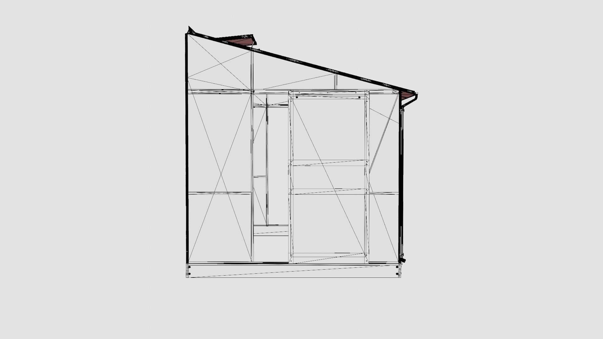 Greenhouse Ida 6500 Glass ALU Low-poly 3D model_8