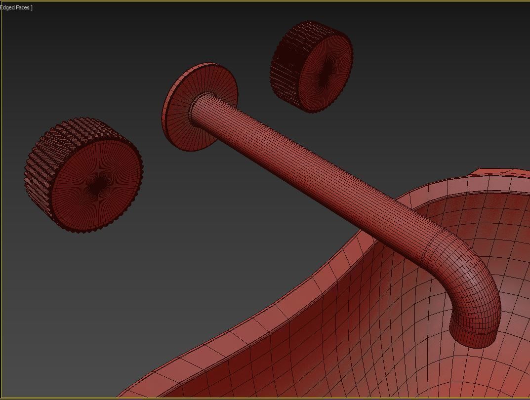 Anima Wall-mounted shelf with basin 180 CM 3D model_3