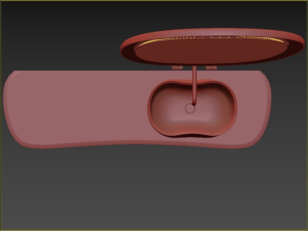 Anima Wall-mounted shelf with basin 180 CM 3D model_7