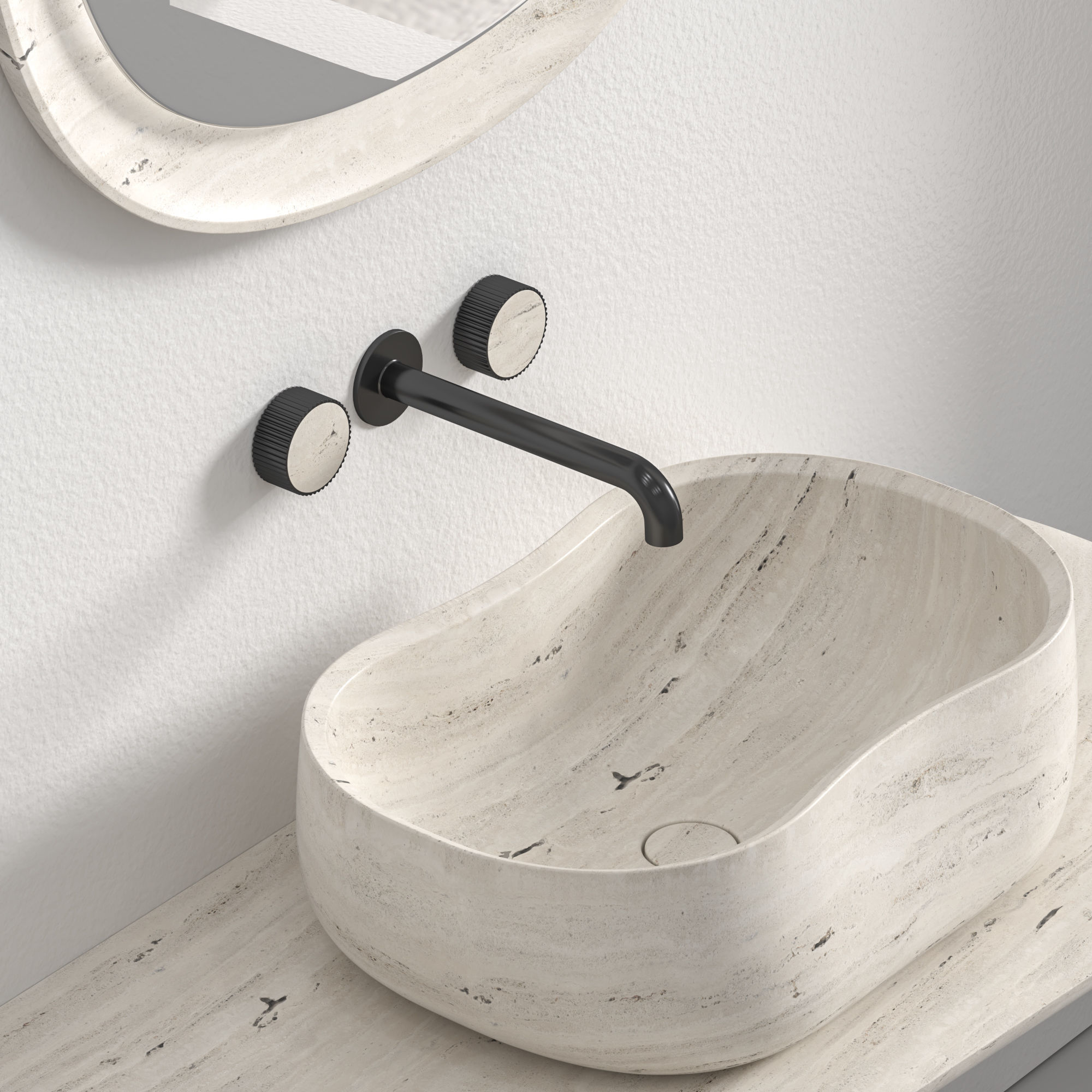 Anima Wall-mounted shelf with basin 180 CM 3D model_2