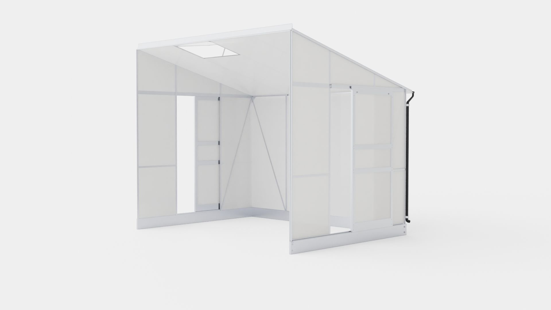 Greenhouse Ida 5200 Glass ALU Low-poly 3D model_3