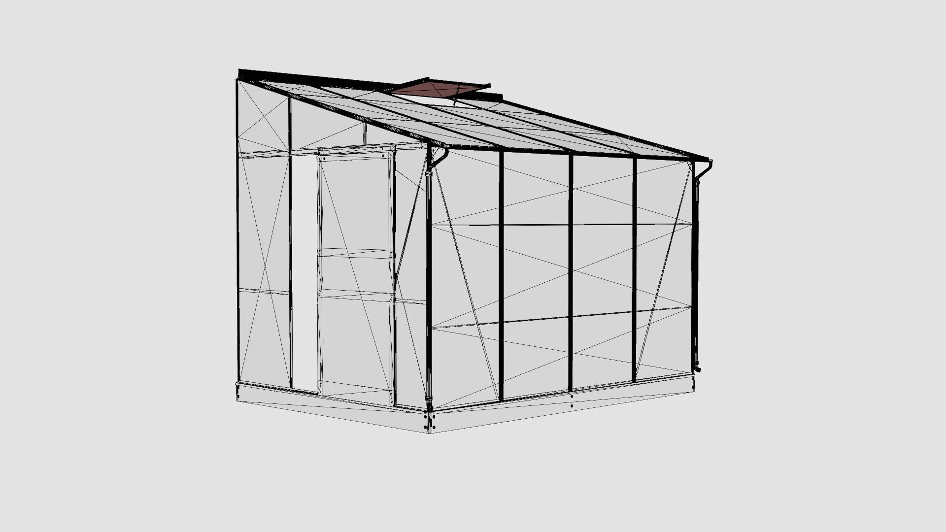 Greenhouse Ida 5200 Glass ALU Low-poly 3D model_7