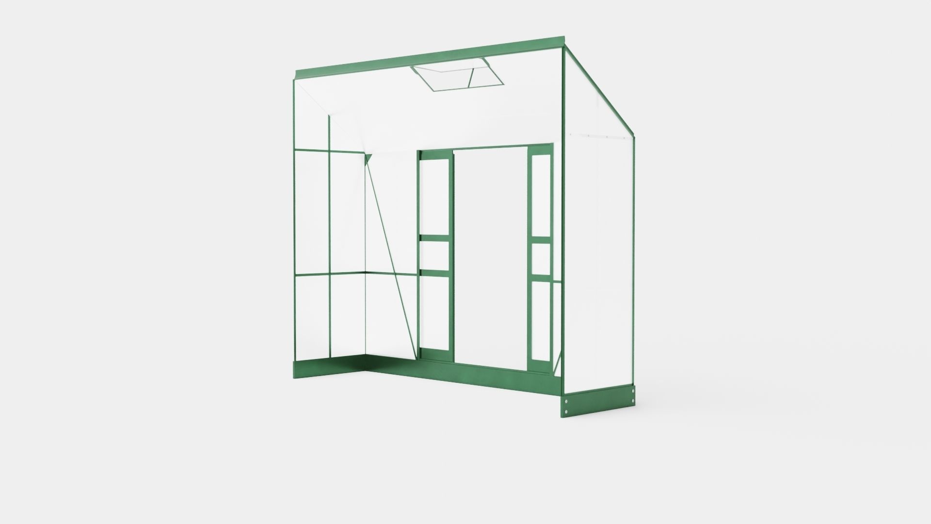 Greenhouse Ida 3300 Poly Green Low-poly 3D model_3