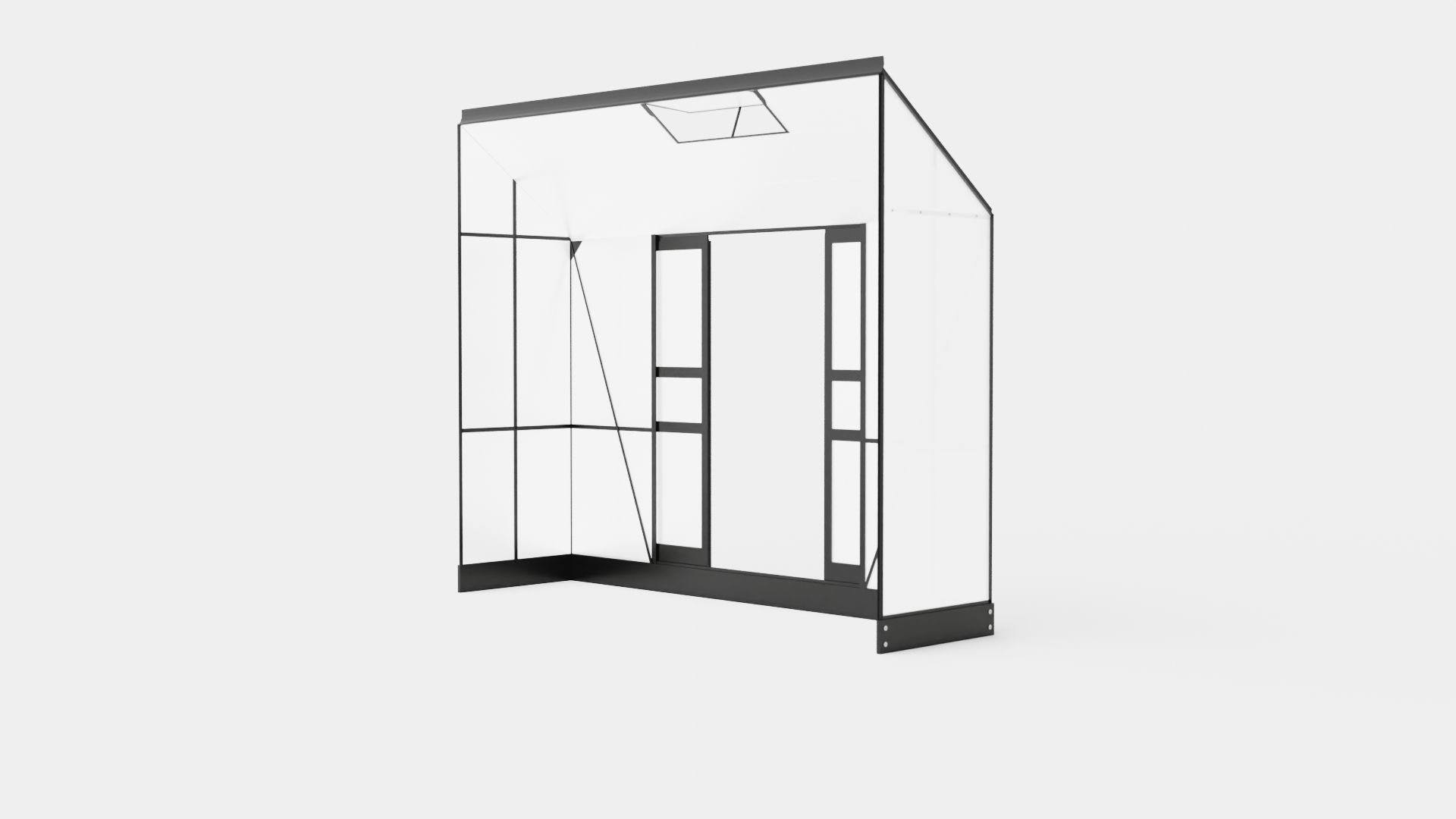 Greenhouse Ida 3300 Poly Black Low-poly 3D model_3