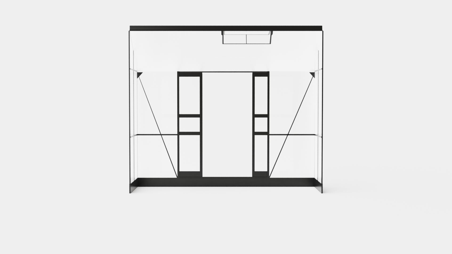 Greenhouse Ida 3300 Poly Black Low-poly 3D model_4