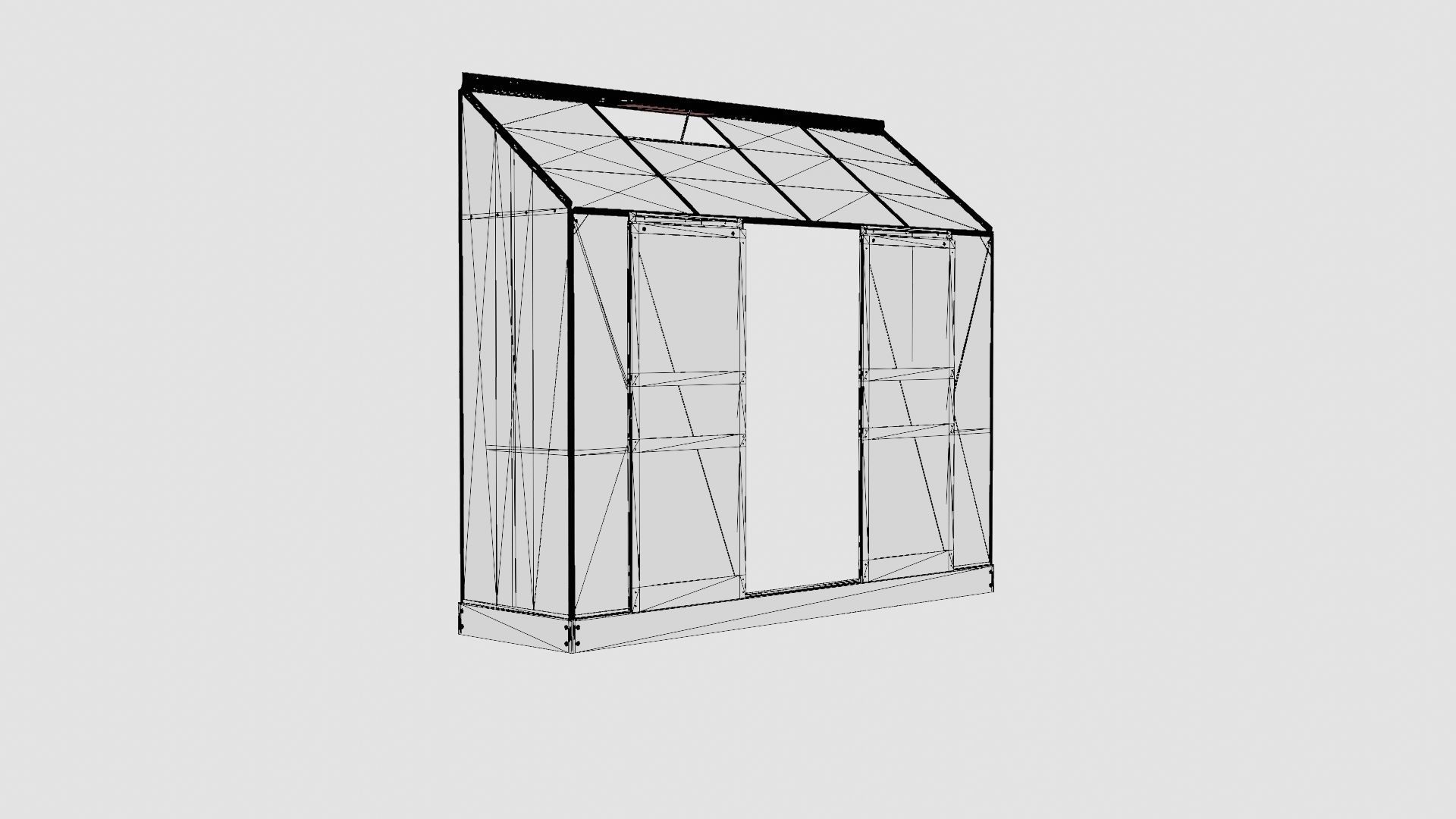 Greenhouse Ida 3300 Poly Black Low-poly 3D model_7