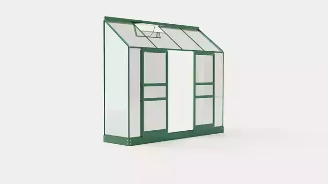 Greenhouse Ida 3300 Green Low-poly 3D model Greenhouse Ida 3300 Green Low-poly 3D model