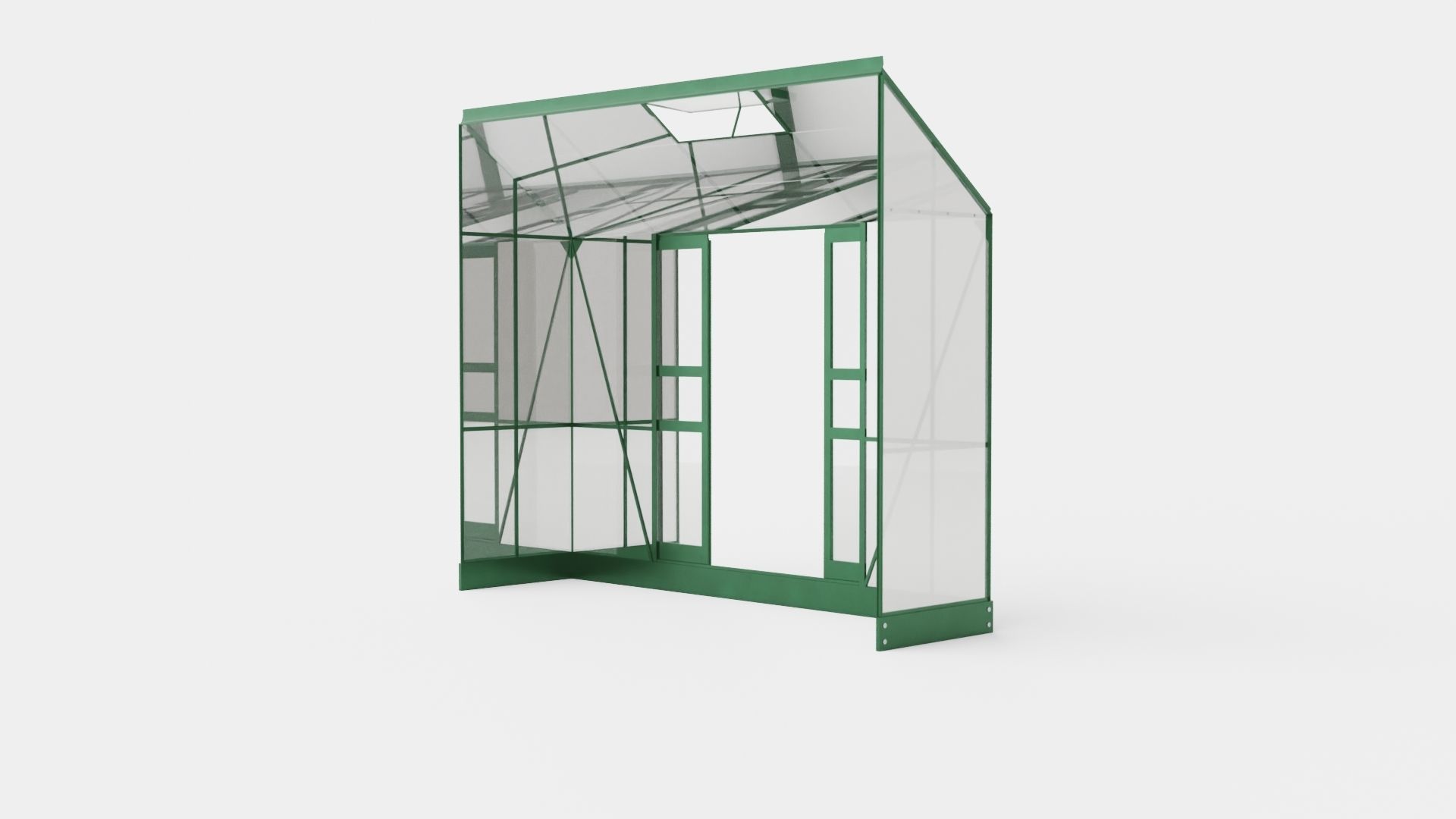Greenhouse Ida 3300 Green Low-poly 3D model_3