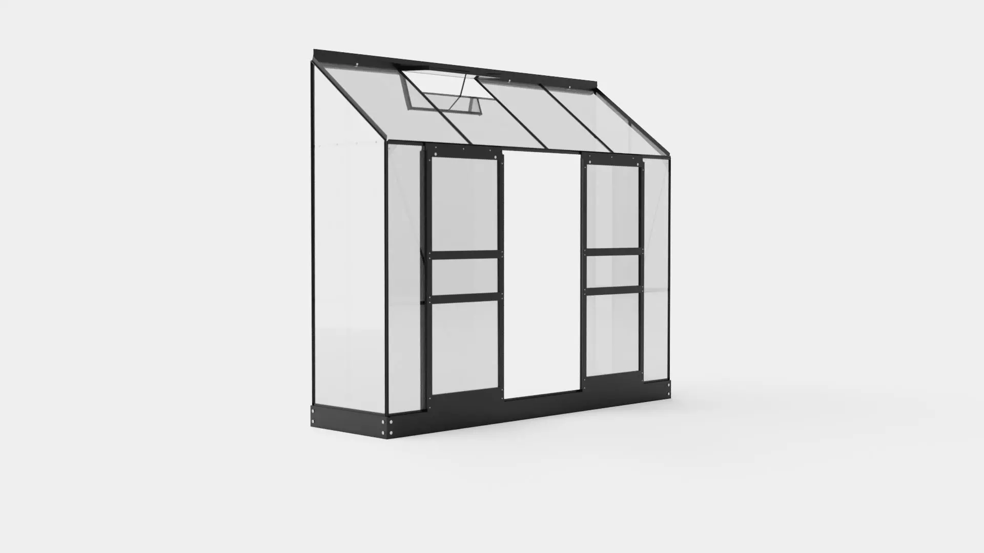 Greenhouse Ida 3300 Glass Black Low-poly 3D model_0