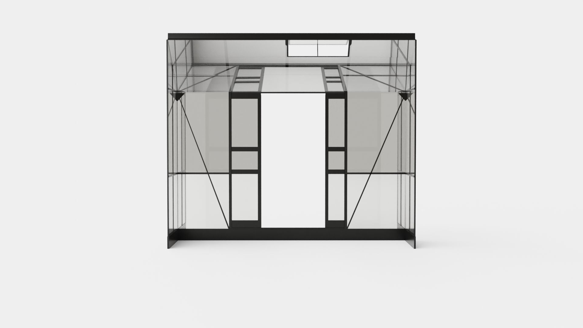Greenhouse Ida 3300 Glass Black Low-poly 3D model_4
