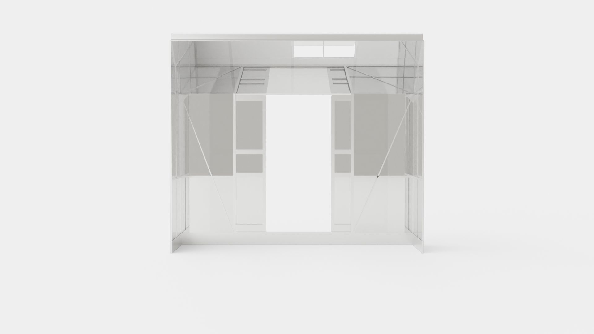 Greenhouse Ida 3300 Glass ALU Low-poly 3D model_4