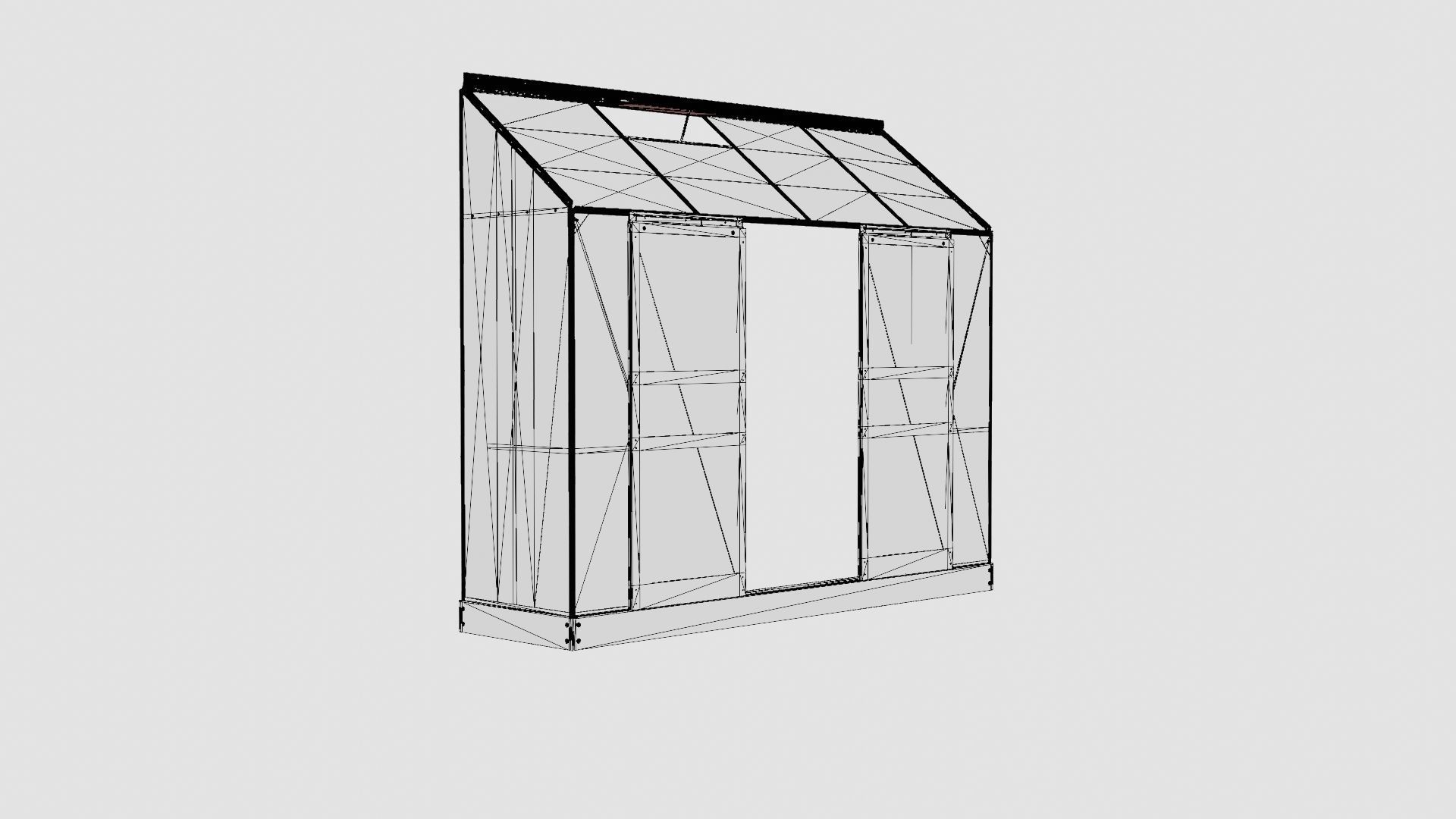Greenhouse Ida 3300 Glass ALU Low-poly 3D model_7