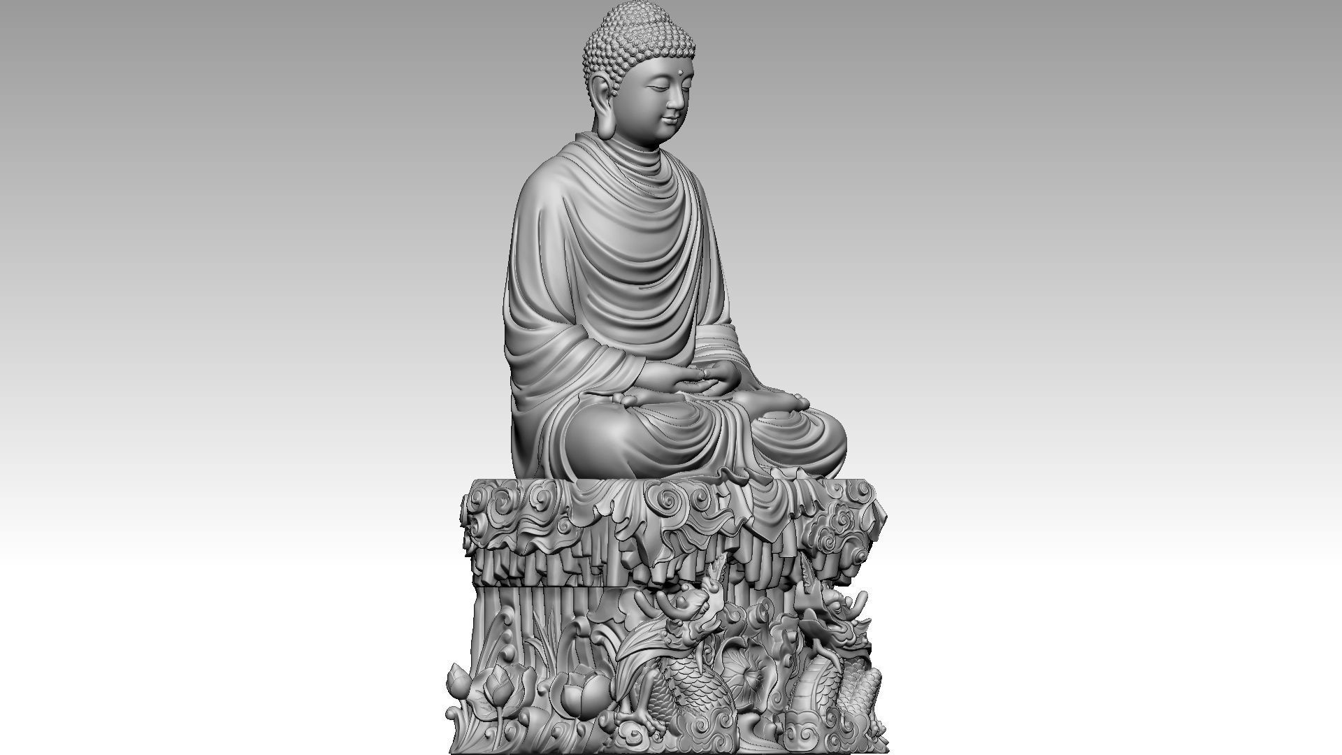 Shakyamuni Buddha 3D print model_1