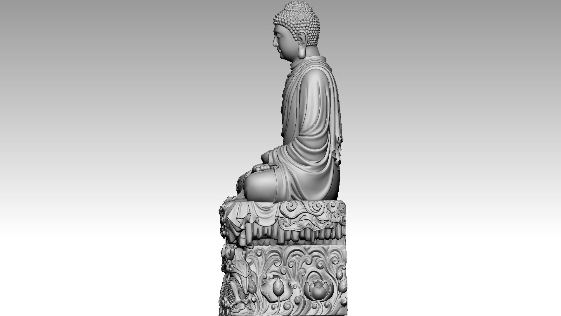 Shakyamuni Buddha 3D print model_3