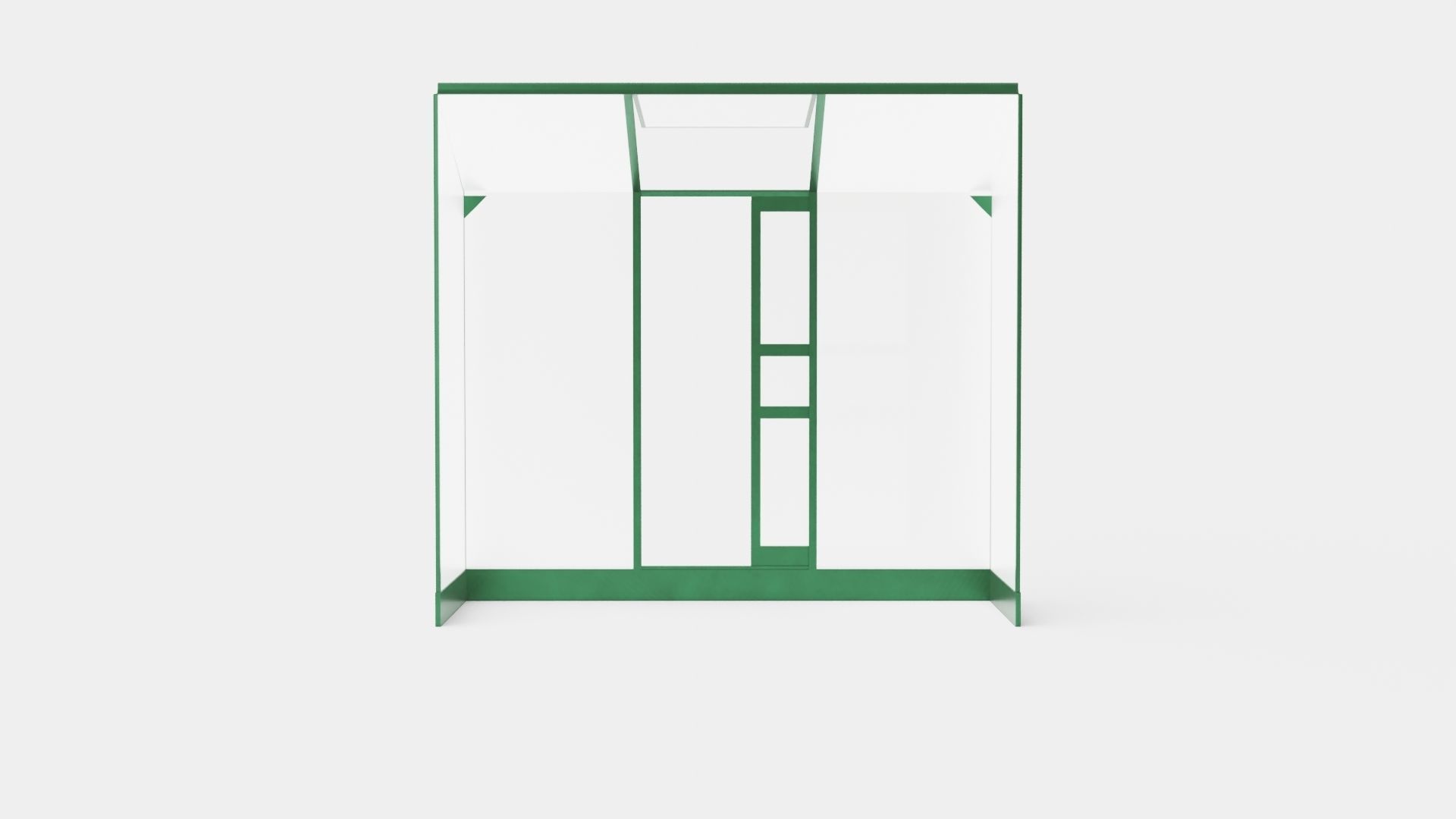 Greenhouse Ida 1300 Poly Green Low-poly 3D model_4