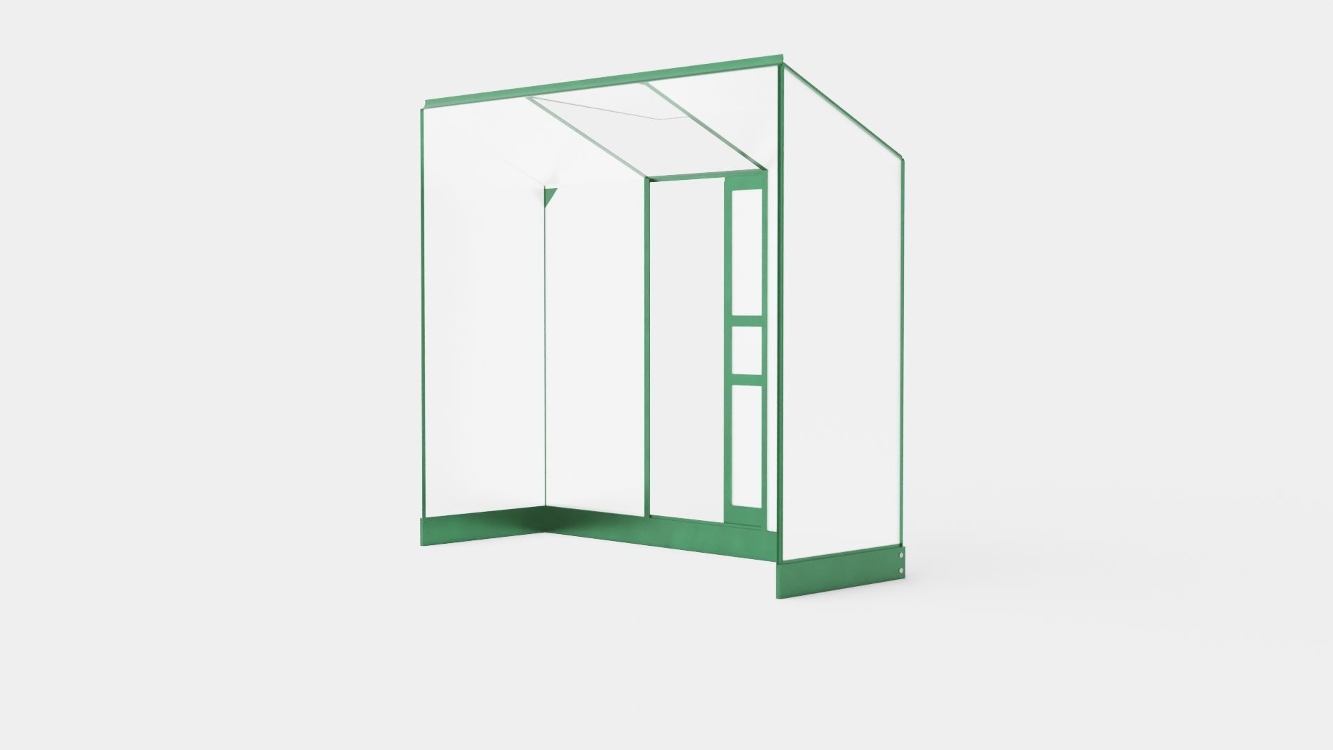 Greenhouse Ida 1300 Poly Green Low-poly 3D model_3