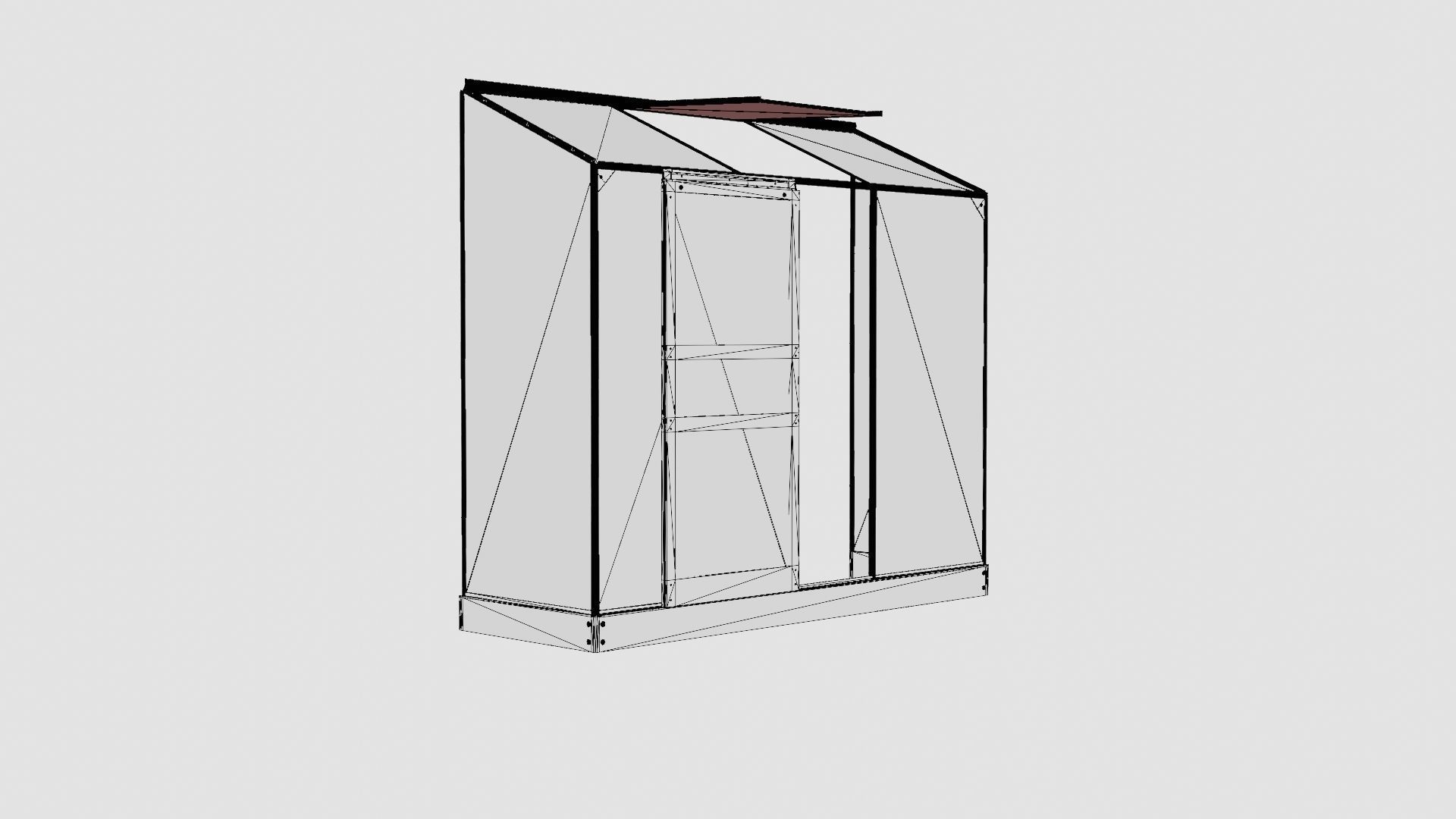 Greenhouse Ida 1300 Poly Green Low-poly 3D model_7