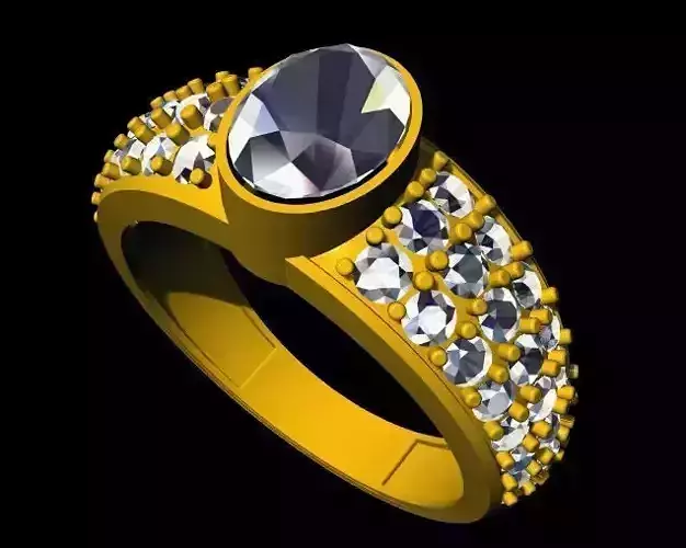 ladies stone ring 3dm file