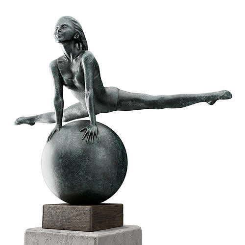 Gymnastic girl on the ball 3D model