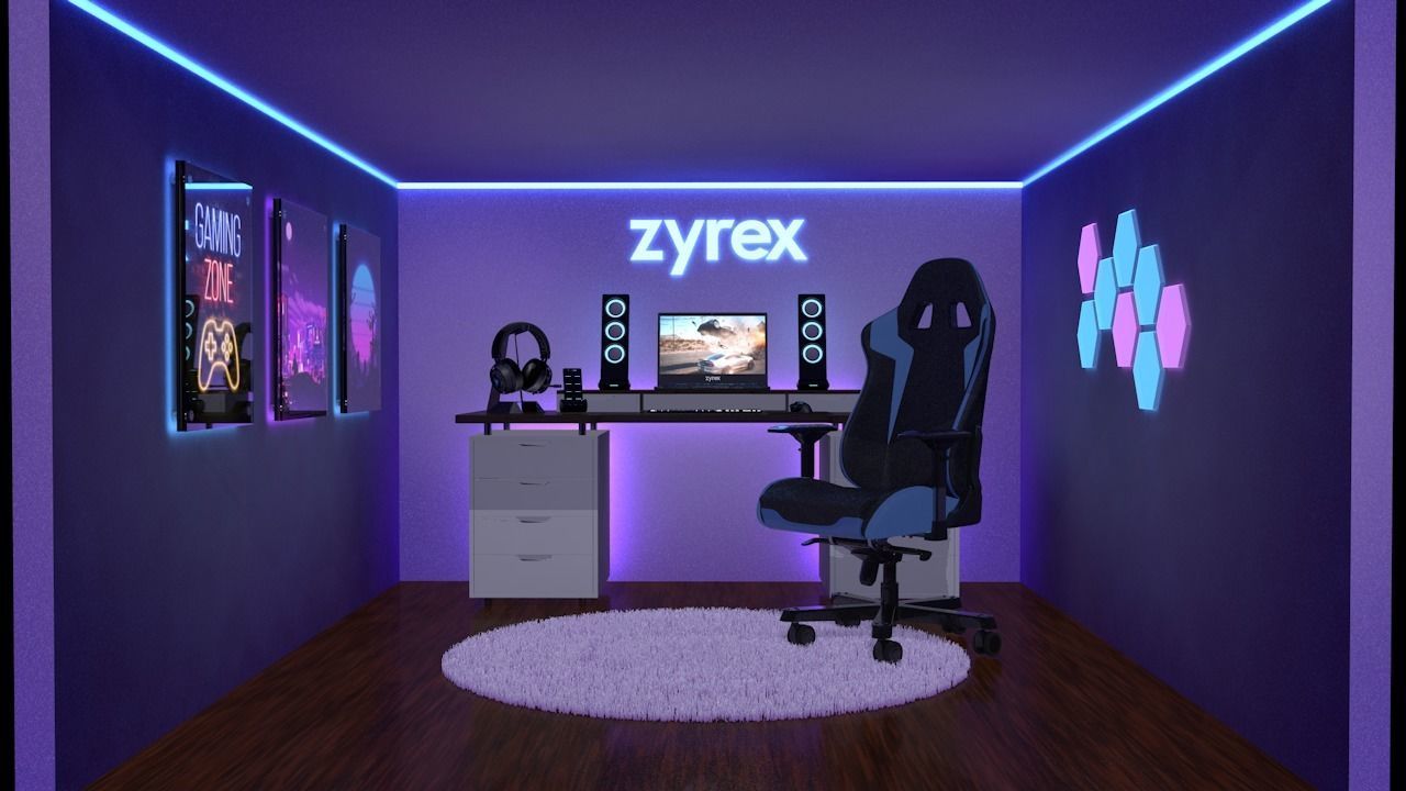 Laptop Gaming Room 3D model_3