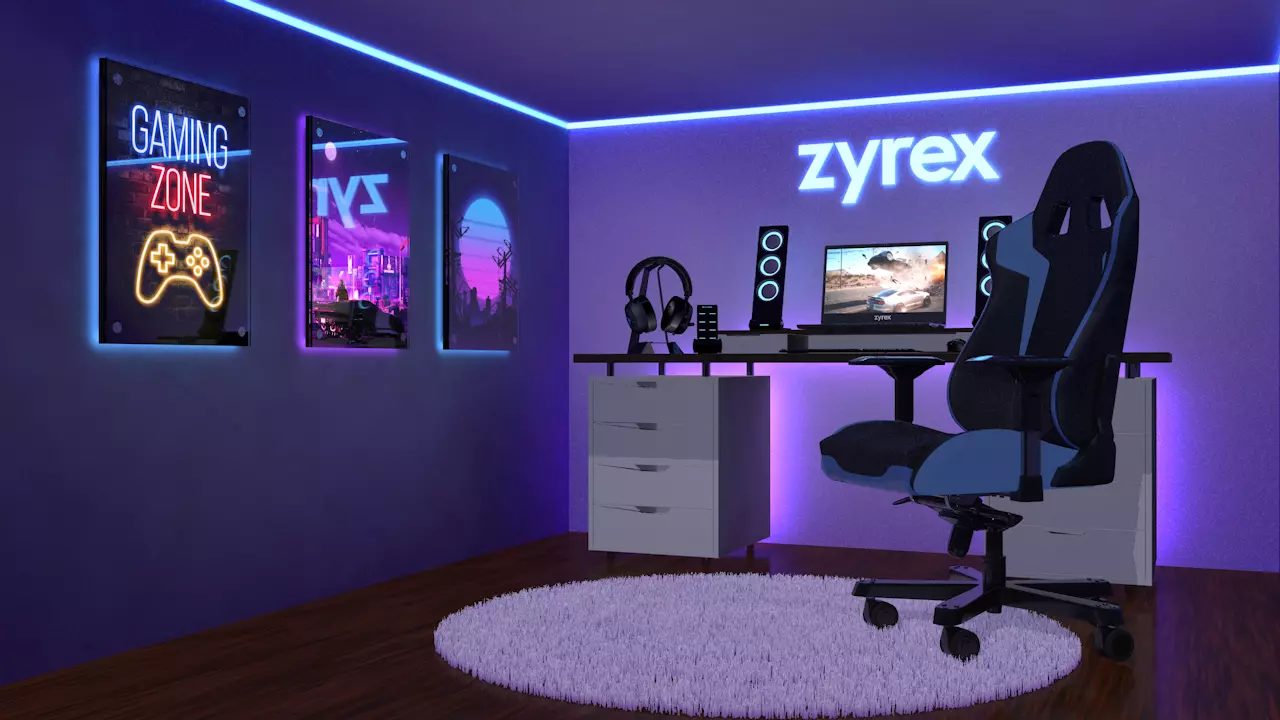 Laptop Gaming Room 3D model_0