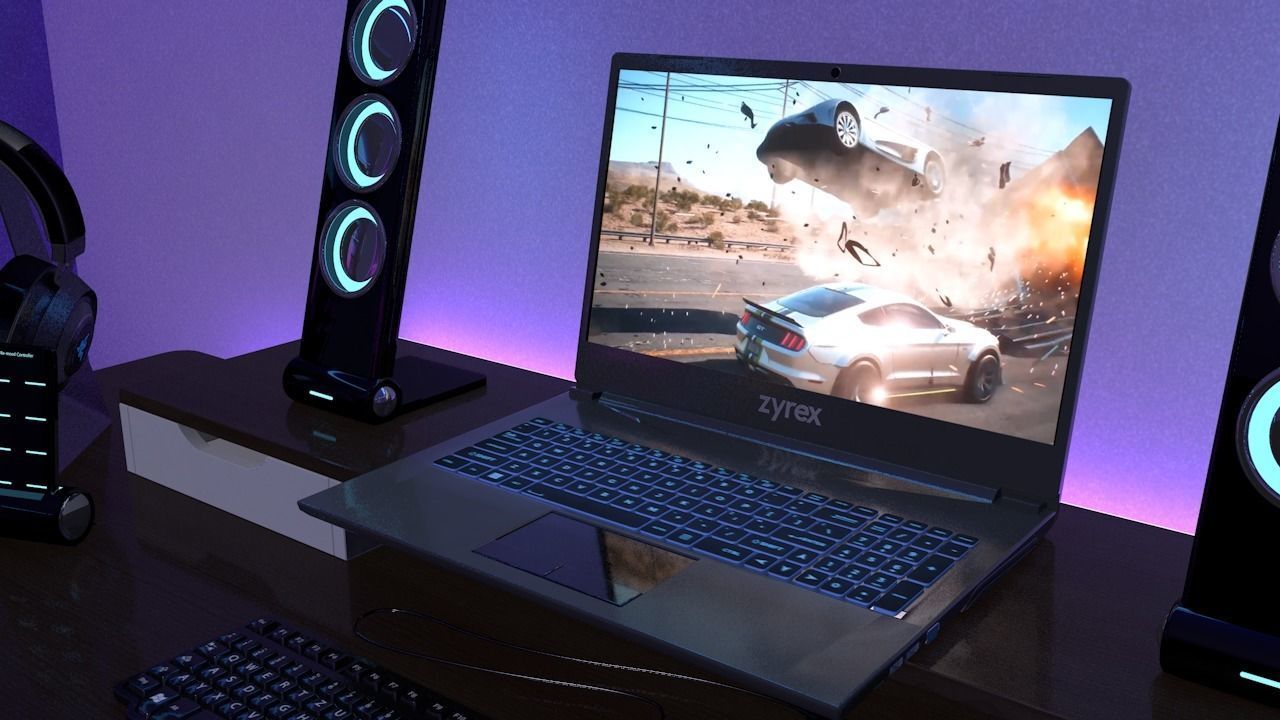 Laptop Gaming Room 3D model_2