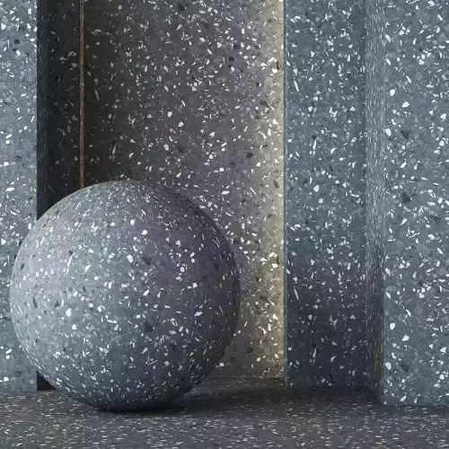Mid Blue Terrazzo Stone Texture 4K - Seamless Texture