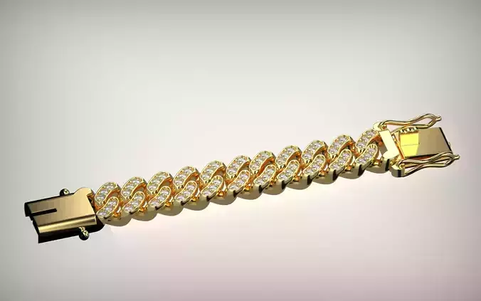 Miami Cuban Bracelet with diamonds