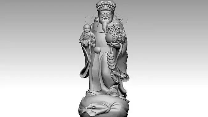 God of Wealth holds the baby